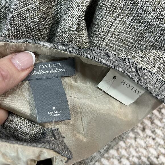 Ann Taylor Skirt sz 4 Silver Sparkle Tweed Straight Pencil Knee Cocktail Wedding - Picture 9 of 9